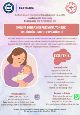 ''Doğum Sonrası Depresyona Yönelik Bir Günlük Grup Terapi Atölyesi'' Çalışması