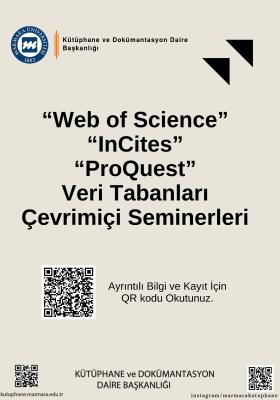 Web of Science - InCites - ProQuest Veri Tabanları Eğitimi