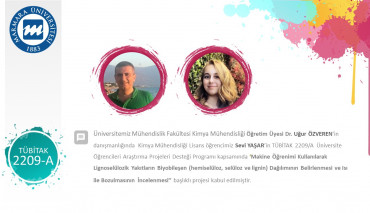 Kimya Mühendisliği Öğrencimizden TÜBİTAK 2209/A Başarısı