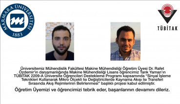    TÜBİTAK Success of Our Mechanical Engineering Student