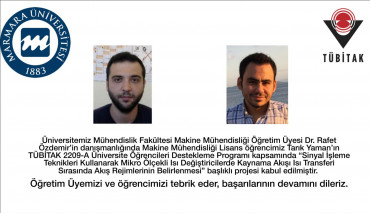 Makine Mühendisliği Bölümü Öğrencimizin TÜBİTAK Başarısı
