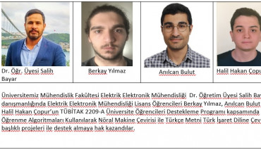 Mühendislik Fakültesi Elektrik-Elektronik Mühendisliği Öğrencilerimizin TÜBİTAK Proje Başarıları