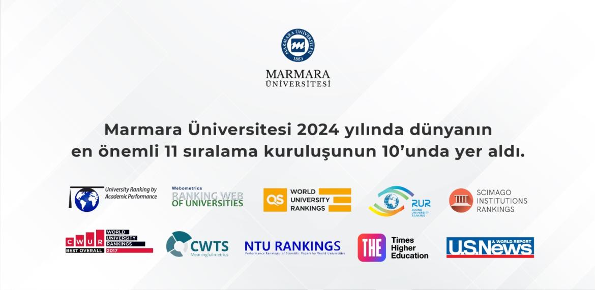 Marmara Üniversitesi 2024 yılında dünyanın en önemli 11 sıralama kuruluşunun 10'unda yer aldı